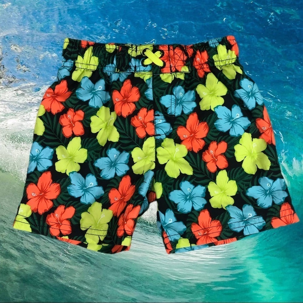 Cat & Jack Hawaiian Print Swim Trunks